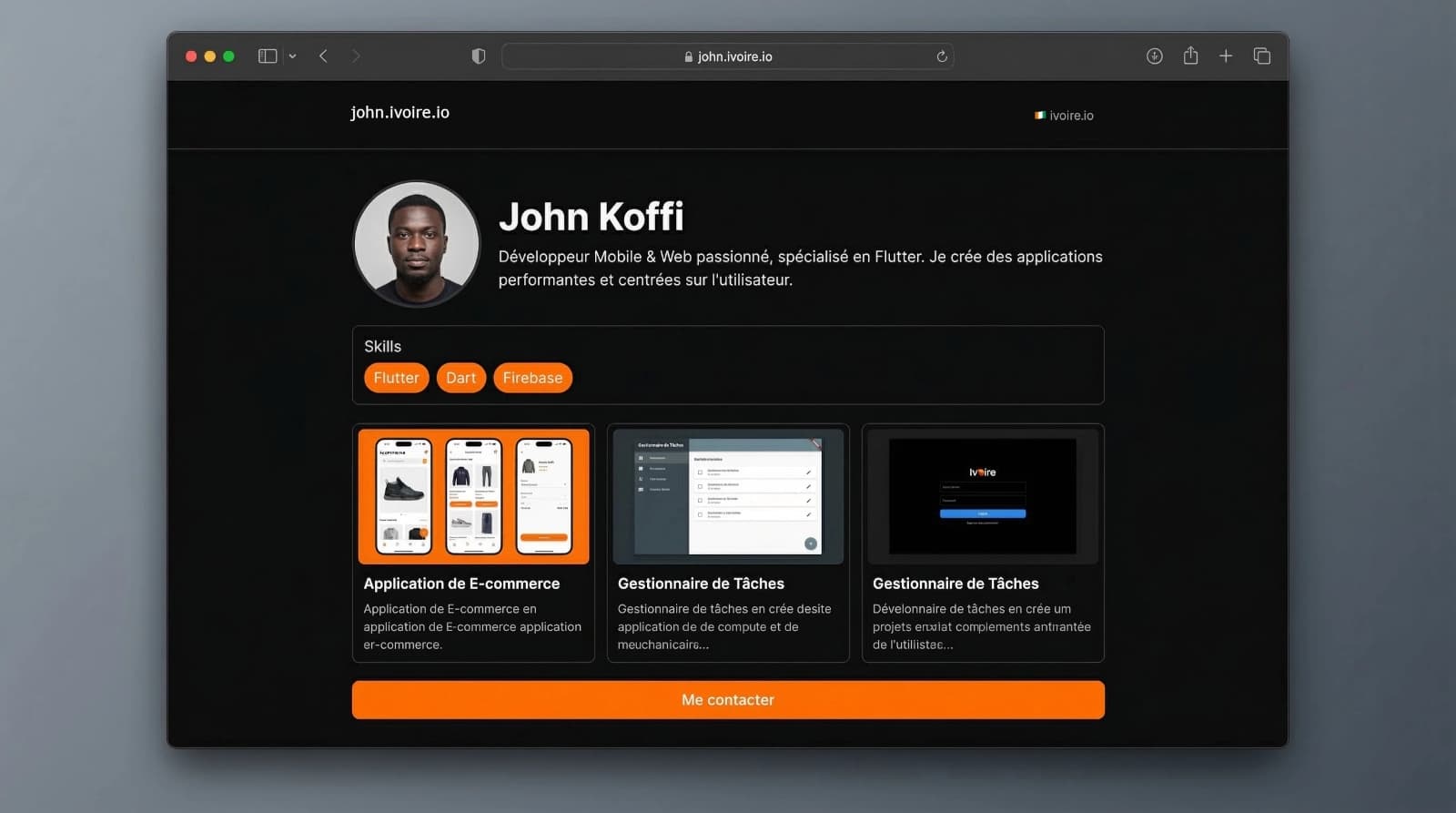 Exemple de portfolio ivoire.io — john.ivoire.io